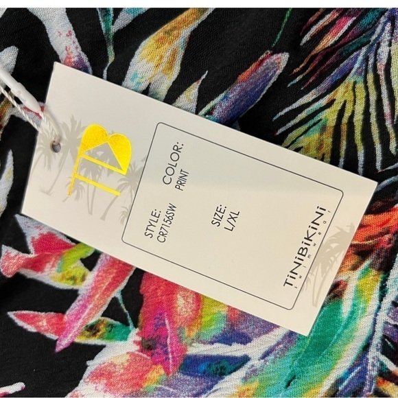 Tinibikini Floral Pom Pom Gauze Poncho Coverup Large/XLarge - Picture 7 of 8